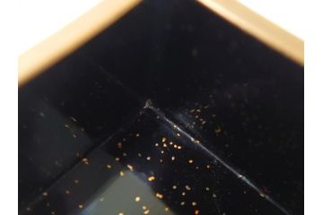 明治〜大正　時代物　蒔絵短冊入　漆器(共箱付き、短冊5枚付)(R-063929)