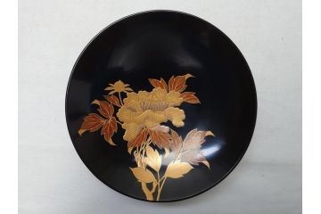 明治〜大正　輪島塗　花蝶　蒔絵　漆器　吸物椀10客(共箱付き、お椀)(R-063930)
