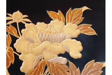 明治〜大正　輪島塗　花蝶　蒔絵　漆器　吸物椀10客(共箱付き、お椀)(R-063930)