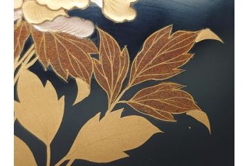明治〜大正　輪島塗　花蝶　蒔絵　漆器　吸物椀10客(共箱付き、お椀)(R-063930)