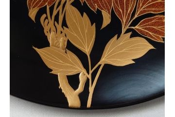 明治〜大正　輪島塗　花蝶　蒔絵　漆器　吸物椀10客(共箱付き、お椀)(R-063930)