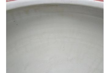 特大!　鮮やかな十錦手火鉢　蝶の図　花蝶文(鉢カバー、メダカ鉢、めだか)(R-063932)