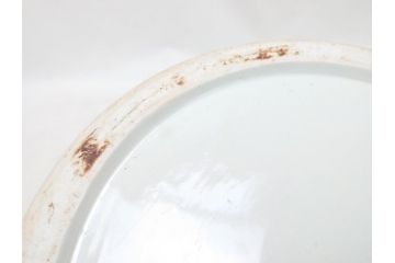 特大!　鮮やかな十錦手火鉢　蝶の図　花蝶文(鉢カバー、メダカ鉢、めだか)(R-063932)