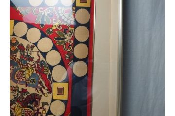 龍村平蔵　謹模　四天王獅猟紋様錦　国宝法隆寺蔵(約86.5cm×74.5cm、額装、タペストリー)(R-063935)