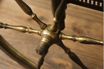 イタリアアンティーク　最高級　凝ったつくりの真鍮製ワゴンテーブル(キャスターワゴン、サイドテーブル、トロリー、キッチンワゴン)(R-063938)