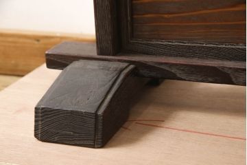 和製ビンテージ　栗材　浮造り　和の趣あふれる衝立て(パーテーション、つい立て、衝い立て、仕切り、ヴィンテージ)(R-063940)
