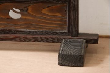 和製ビンテージ　栗材　浮造り　和の趣あふれる衝立て(パーテーション、つい立て、衝い立て、仕切り、ヴィンテージ)(R-063940)