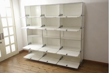 中古　USMハラー(USM Haller)　3列5段(3×5)　美しくシンプルなデザインが目を引く鉄製収納棚(定価約93万円)(戸棚、キャビネット)(R-063941)
