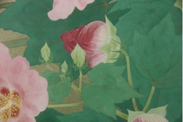 画家　森田りえ子　Rieko MORITA　12号　朝の月　日本画　共箱　共シール(絵画)(R-063942)