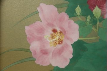 画家　森田りえ子　Rieko MORITA　12号　朝の月　日本画　共箱　共シール(絵画)(R-063942)