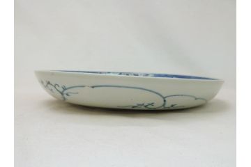 江戸期　大明成化年製　古伊万里　染付　花唐草　松竹梅文　1.2尺　約31cm　大皿(和皿、和食器、一尺二寸)(R-063944)