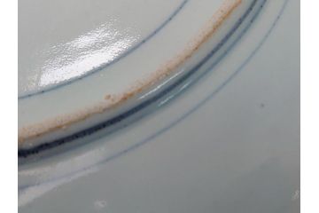 江戸期　大明成化年製　古伊万里　染付　花唐草　松竹梅文　1.2尺　約31cm　大皿(和皿、和食器、一尺二寸)(R-063944)