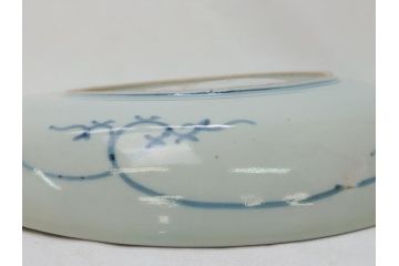 江戸期　大明成化年製　古伊万里　染付　花唐草　松竹梅文　1.2尺　約31cm　大皿(和皿、和食器、一尺二寸)(R-063944)
