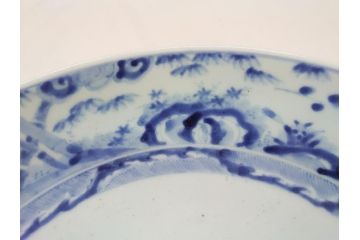 江戸期　太明成化年製　古伊万里　染付　松竹梅　1尺　約30cm　大皿(和食器、和皿、一尺)(R-063945)