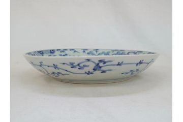 江戸期　太明成化年製　古伊万里　染付　松竹梅　1尺　約30cm　大皿(和食器、和皿、一尺)(R-063945)