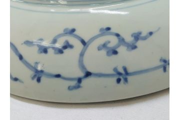 江戸期　太明成化年製　古伊万里　染付　松竹梅　1尺　約30cm　大皿(和食器、和皿、一尺)(R-063945)