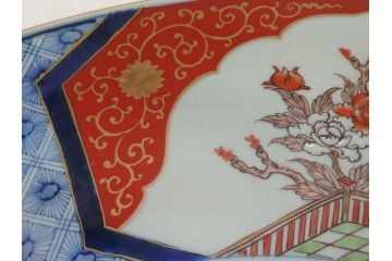 江戸期　太明成化年製　上手物　古伊万里　色絵　染付　鳳凰　1尺5寸　約46cm　大皿(和皿、和食器、一尺五寸)(R-063947)