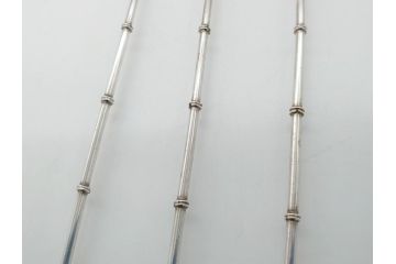 銀製　ストロースプーン　StrawSpoon　SILVER　STERLING950各6本ずつ(カラトリー、洋食器)(R-063948)