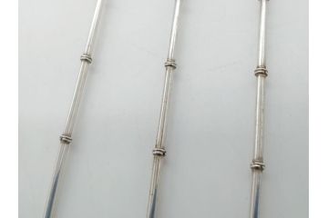 銀製　ストロースプーン　StrawSpoon　SILVER　STERLING950各6本ずつ(カラトリー、洋食器)(R-063948)