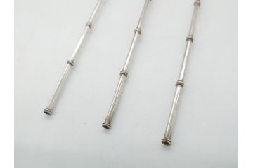 銀製　ストロースプーン　StrawSpoon　SILVER　STERLING950各6本ずつ(カラトリー、洋食器)(R-063948)