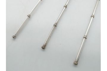 銀製　ストロースプーン　StrawSpoon　SILVER　STERLING950各6本ずつ(カラトリー、洋食器)(R-063948)