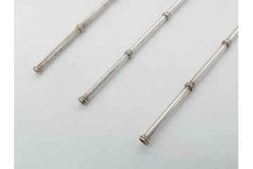 銀製　ストロースプーン　StrawSpoon　SILVER　STERLING950各6本ずつ(カラトリー、洋食器)(R-063948)