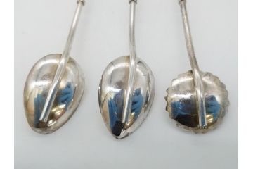 銀製　ストロースプーン　StrawSpoon　SILVER　STERLING950各6本ずつ(カラトリー、洋食器)(R-063948)