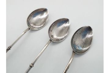 銀製　ストロースプーン　StrawSpoon　SILVER　STERLING950各6本ずつ(カラトリー、洋食器)(R-063948)