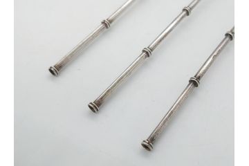 銀製　ストロースプーン　StrawSpoon　SILVER　STERLING950各6本ずつ(カラトリー、洋食器)(R-063948)