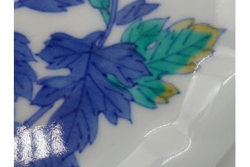 十三代　今泉今右衛門　重要無形文化財　5.5寸　錦菊絵果物皿5枚(共箱付き、五寸五分、和皿、和食器、色絵、色鍋島)(R-063949)