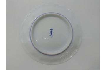 十三代　今泉今右衛門　重要無形文化財　5.5寸　錦菊絵果物皿5枚(共箱付き、五寸五分、和皿、和食器、色絵、色鍋島)(R-063949)