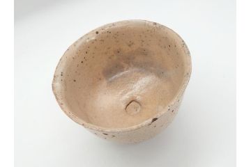 時代物　柿角印　作家物　高麗　玉子手　和の雰囲気を高めてくれる茶碗(抹茶碗、茶道具、茶器、和食器、共箱付き)(R-063953)