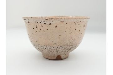 時代物　柿角印　作家物　高麗　玉子手　和の雰囲気を高めてくれる茶碗(抹茶碗、茶道具、茶器、和食器、共箱付き)(R-063953)