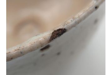 時代物　柿角印　作家物　高麗　玉子手　和の雰囲気を高めてくれる茶碗(抹茶碗、茶道具、茶器、和食器、共箱付き)(R-063953)