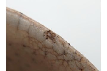 時代物　柿角印　作家物　高麗　玉子手　和の雰囲気を高めてくれる茶碗(抹茶碗、茶道具、茶器、和食器、共箱付き)(R-063953)