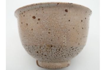 時代物　柿角印　作家物　高麗　玉子手　和の雰囲気を高めてくれる茶碗(抹茶碗、茶道具、茶器、和食器、共箱付き)(R-063953)