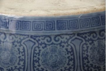 和製アンティーク　昭和初期　瓢箪の図　繊細な図柄が美しい瀬戸火鉢(鉢カバー、傘立て)(R-063961)