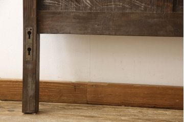 和製ビンテージ　軽井沢彫り　大輪の牡丹の彫刻に目を奪われるベッドフレーム(シングル、すのこ付き、ヴィンテージ)(R-063968)