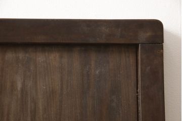 和製ビンテージ　軽井沢彫り　大輪の牡丹の彫刻に目を奪われるベッドフレーム(シングル、すのこ付き、ヴィンテージ)(R-063968)