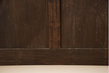 和製ビンテージ　軽井沢彫り　大輪の牡丹の彫刻に目を奪われるベッドフレーム(シングル、すのこ付き、ヴィンテージ)(R-063969)