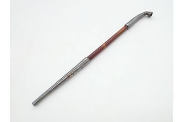 時代物　銀製　金象嵌?　龍キセル入れ　犬の親子木製根付　煙管&腰差し煙草入れ(提げ物、タバコ、たばこ入れ)(R-063978)