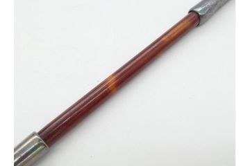 時代物　銀製　金象嵌?　龍キセル入れ　犬の親子木製根付　煙管&腰差し煙草入れ(提げ物、タバコ、たばこ入れ)(R-063978)