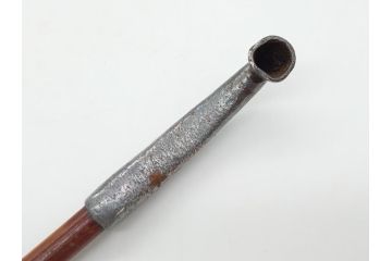 時代物　銀製　金象嵌?　龍キセル入れ　犬の親子木製根付　煙管&腰差し煙草入れ(提げ物、タバコ、たばこ入れ)(R-063978)