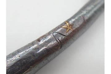 時代物　銀製　金象嵌?　龍キセル入れ　犬の親子木製根付　煙管&腰差し煙草入れ(提げ物、タバコ、たばこ入れ)(R-063978)