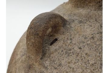 平安時代　九世紀　自然釉　耳付　須恵器　時代の流れを感じる扁壷(京都府下出土、壺中居、和食器、共箱付き)(R-063981)