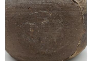 平安時代　九世紀　自然釉　耳付　須恵器　時代の流れを感じる扁壷(京都府下出土、壺中居、和食器、共箱付き)(R-063981)