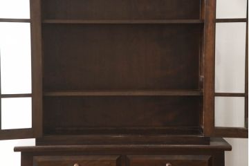中古　美品　松本民芸家具　品の良さを感じさせるシックな佇まいのA型食器棚(キャビネット、収納棚、戸棚)(定価約55万円)(R-063982)
