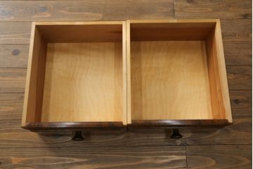 中古　美品　松本民芸家具　シックな大人の空間を演出する羽根付ベンチ(長椅子、二人掛けベンチ、板座)(R-063983)