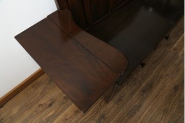 中古　美品　松本民芸家具　シックな大人の空間を演出する羽根付ベンチ(長椅子、二人掛けベンチ、板座)(R-063983)