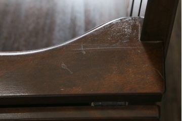 中古　美品　松本民芸家具　シックな大人の空間を演出する羽根付ベンチ(長椅子、二人掛けベンチ、板座)(R-063983)